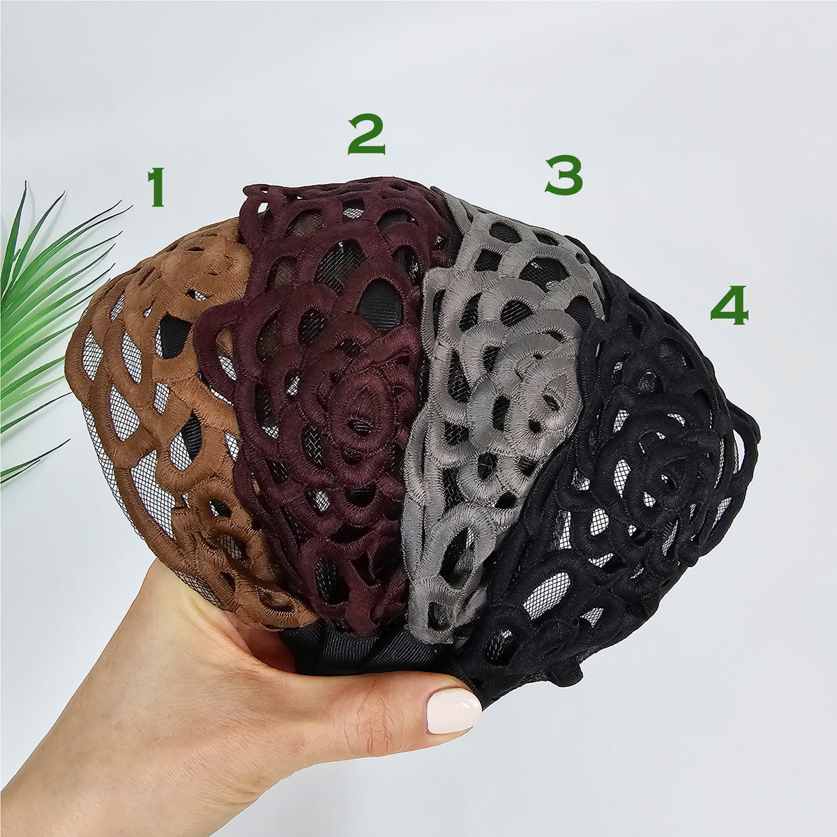 Mary Lace Wide Headband 3.5 in wide – Openwork Lace, French-style