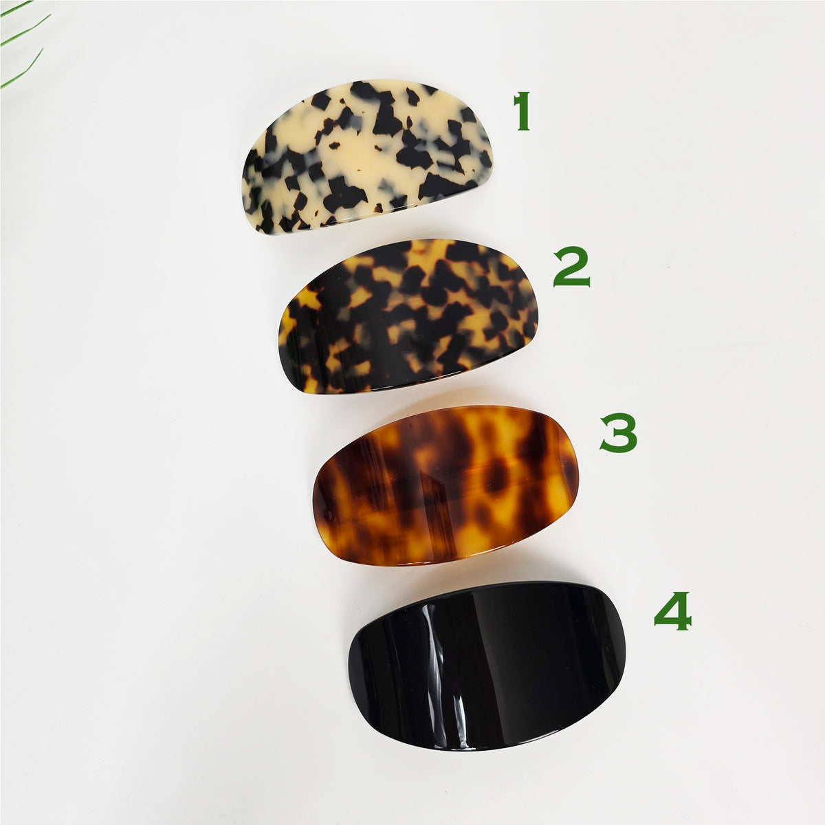 Raurence Curved Oval Long Hair Barrette 3.9 in – Tortoise Shell, French Pin