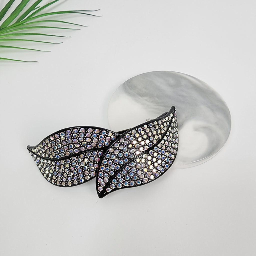 Flora Leaf Hair Barrette – 1 Aurora White