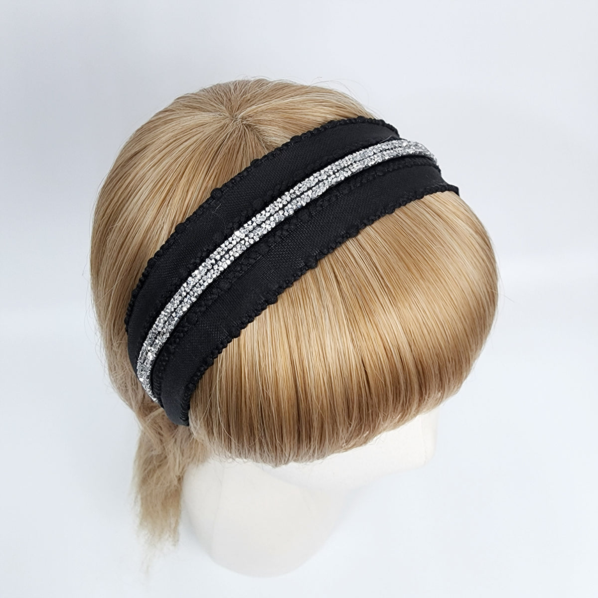 Crystal Line Mesh Wide Headband 1.8 in wide – Aurora, French-style