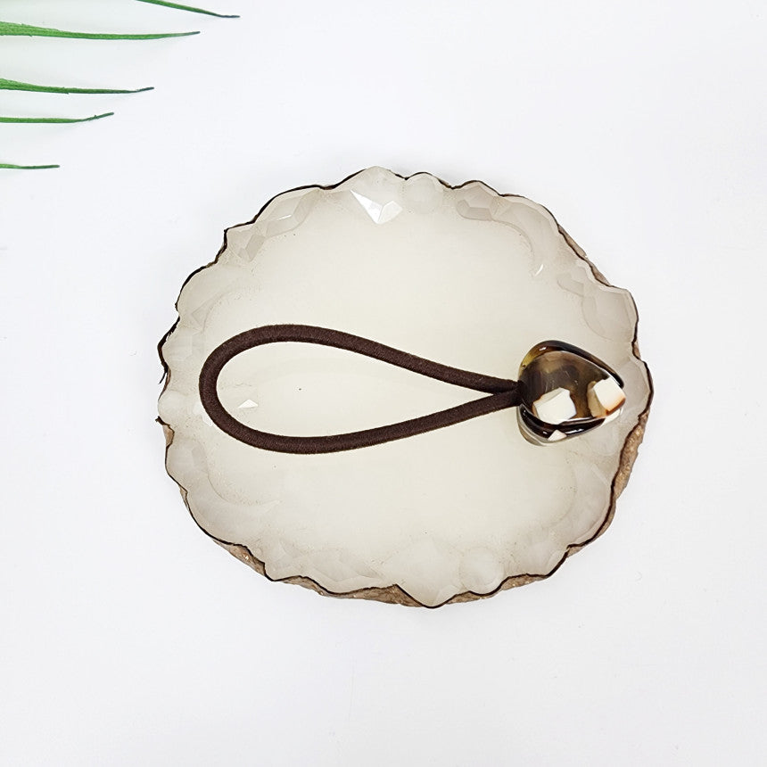 Tulip Hair Tie 0.8 in – 28 Brown White