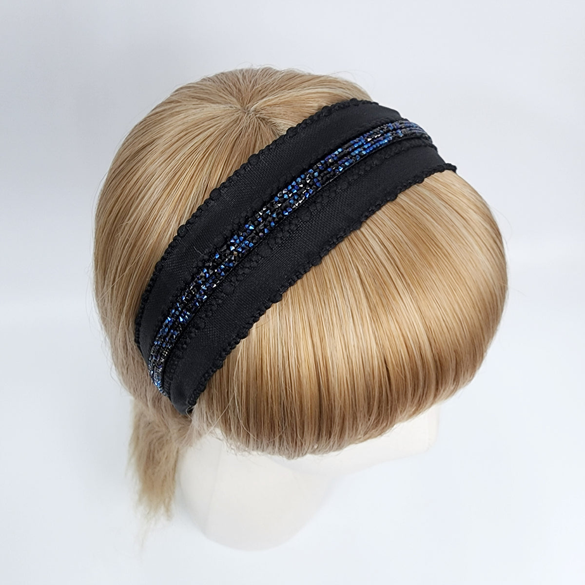 Crystal Line Mesh Wide Headband 1.8 in wide – Aurora, French-style