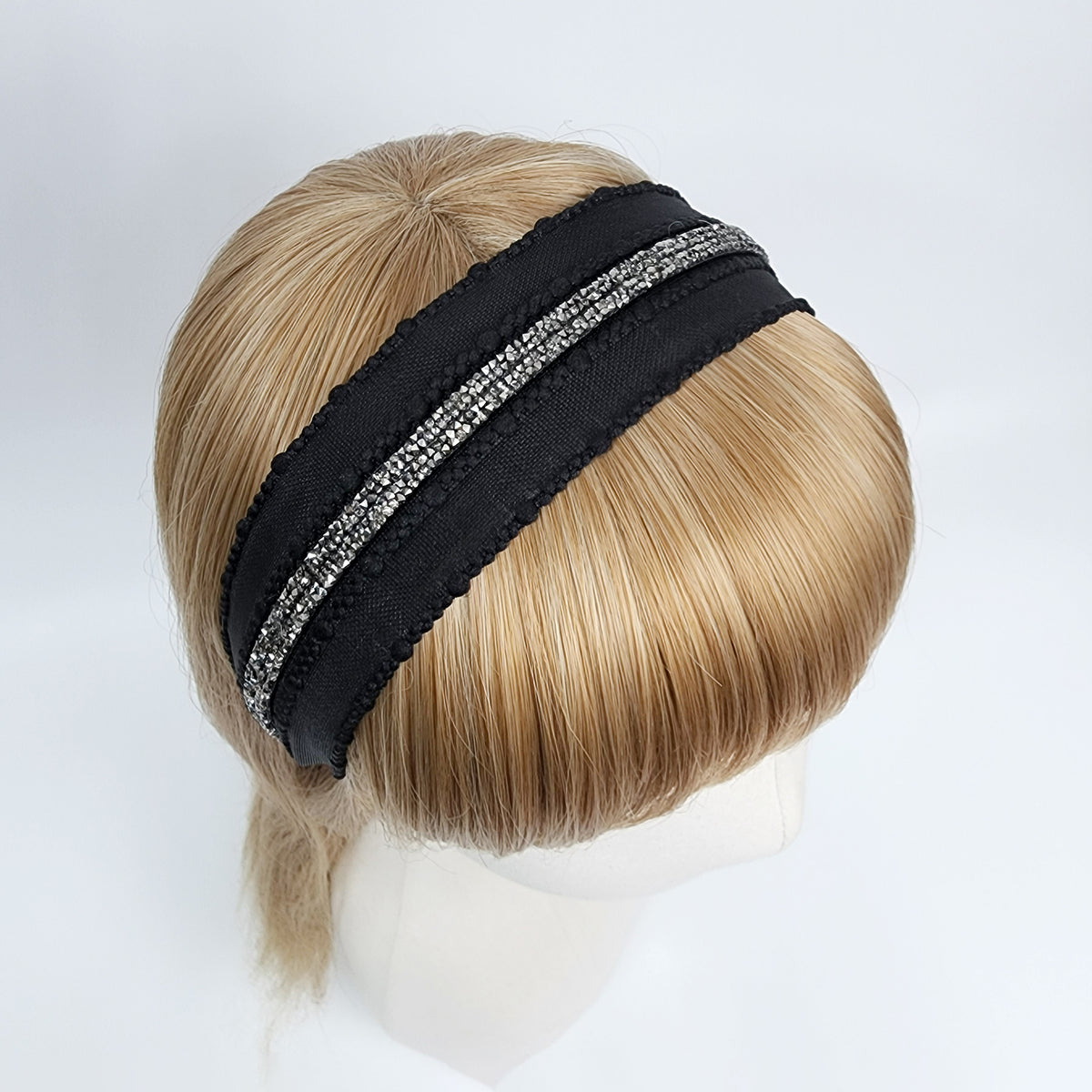 Crystal Line Mesh Wide Headband 1.8 in wide – Aurora, French-style