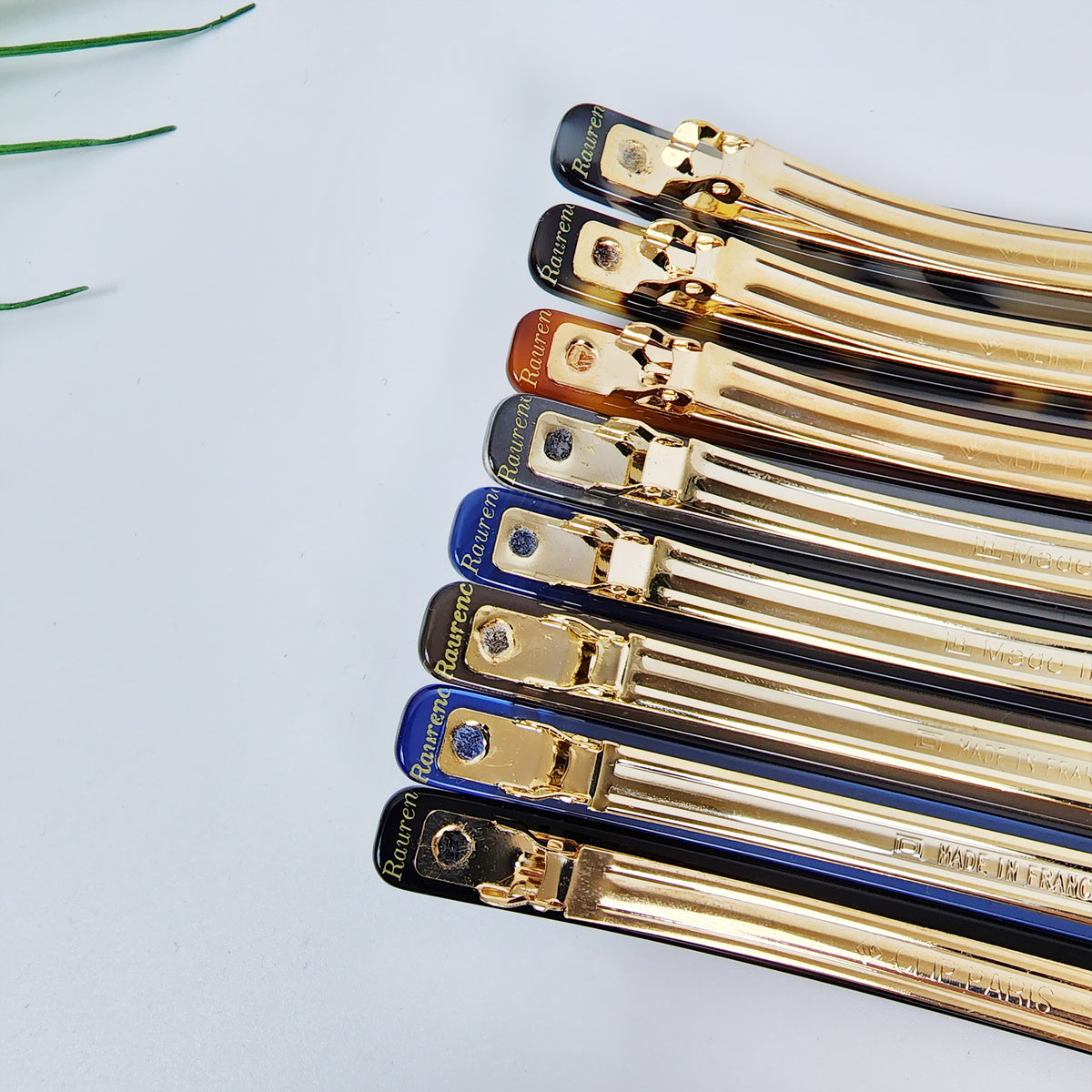 Straight Long Hair Barrette 4.3 in – Tortoise Shell & Solid, French Pin