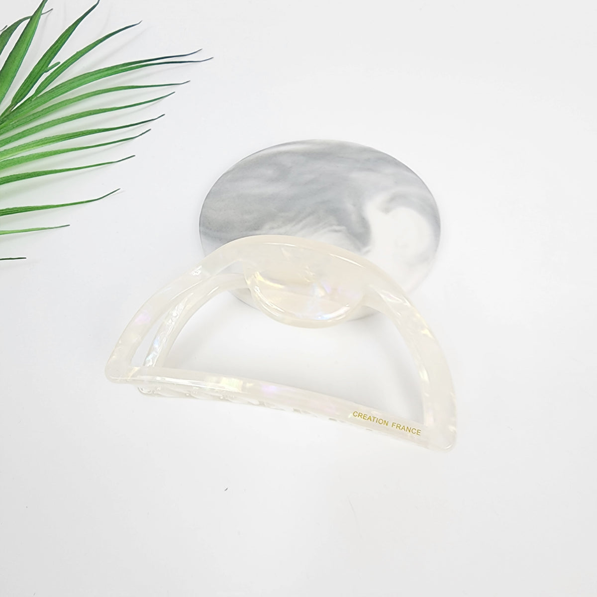 Half Moon Medium Hair Claw Clip 3.9 in – 3 Aurora White