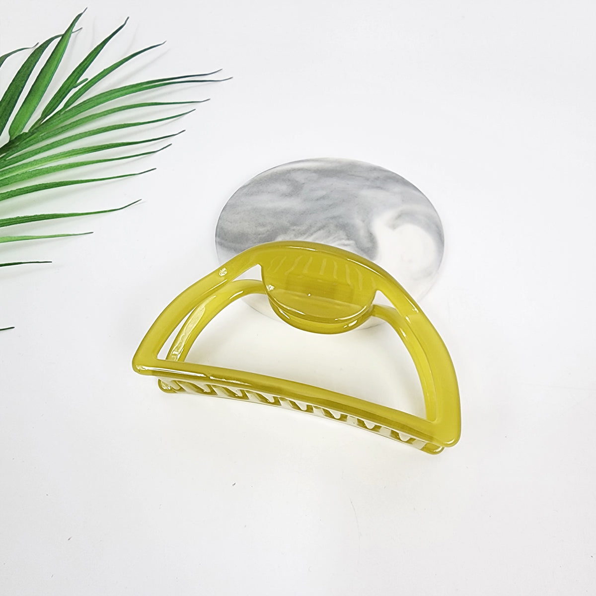 Half Moon Medium Hair Claw Clip 3.9 in – 6 Pure Olive Yellow
