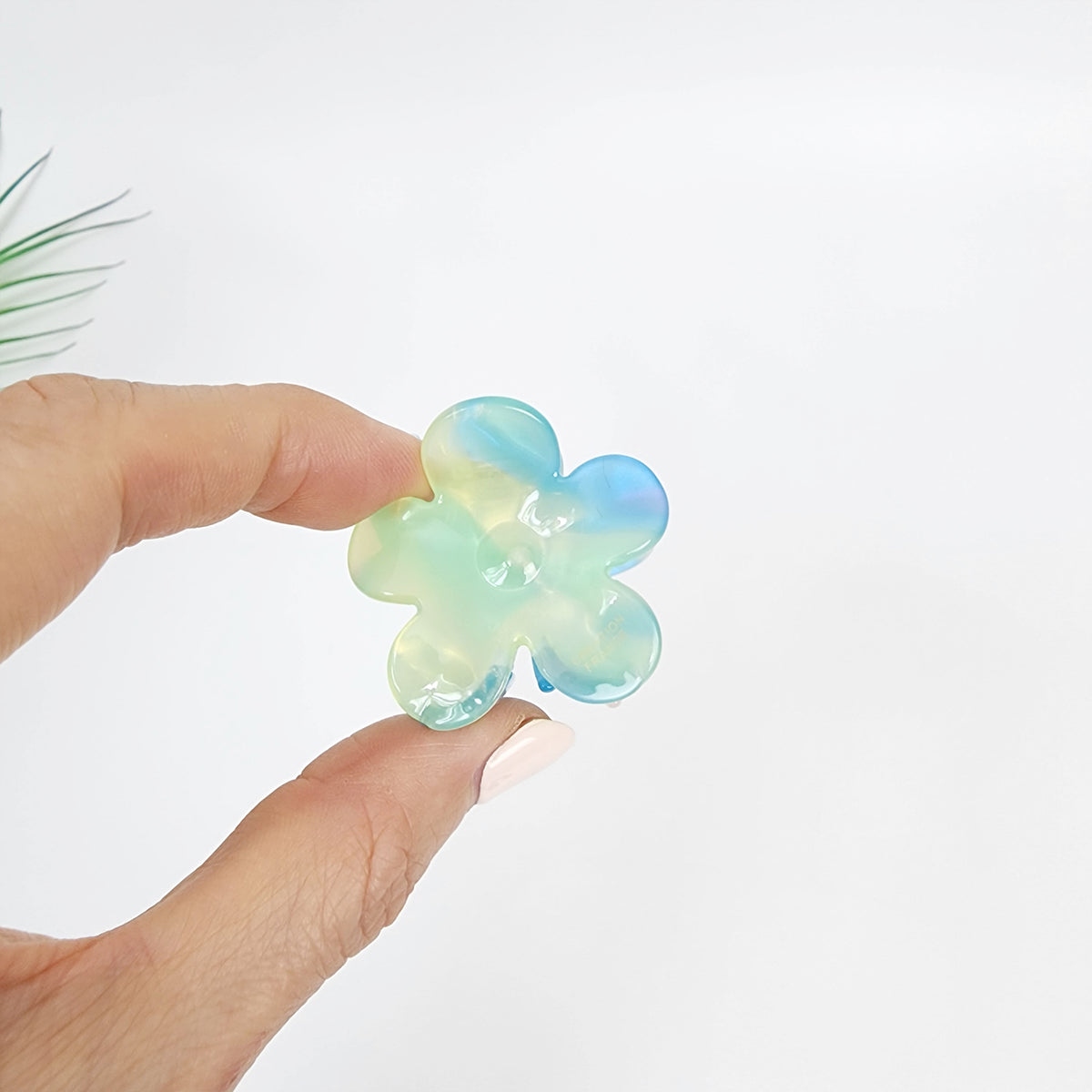 Fleur Mini Hair Claw Clip 1.6 in – 7 Green Purple