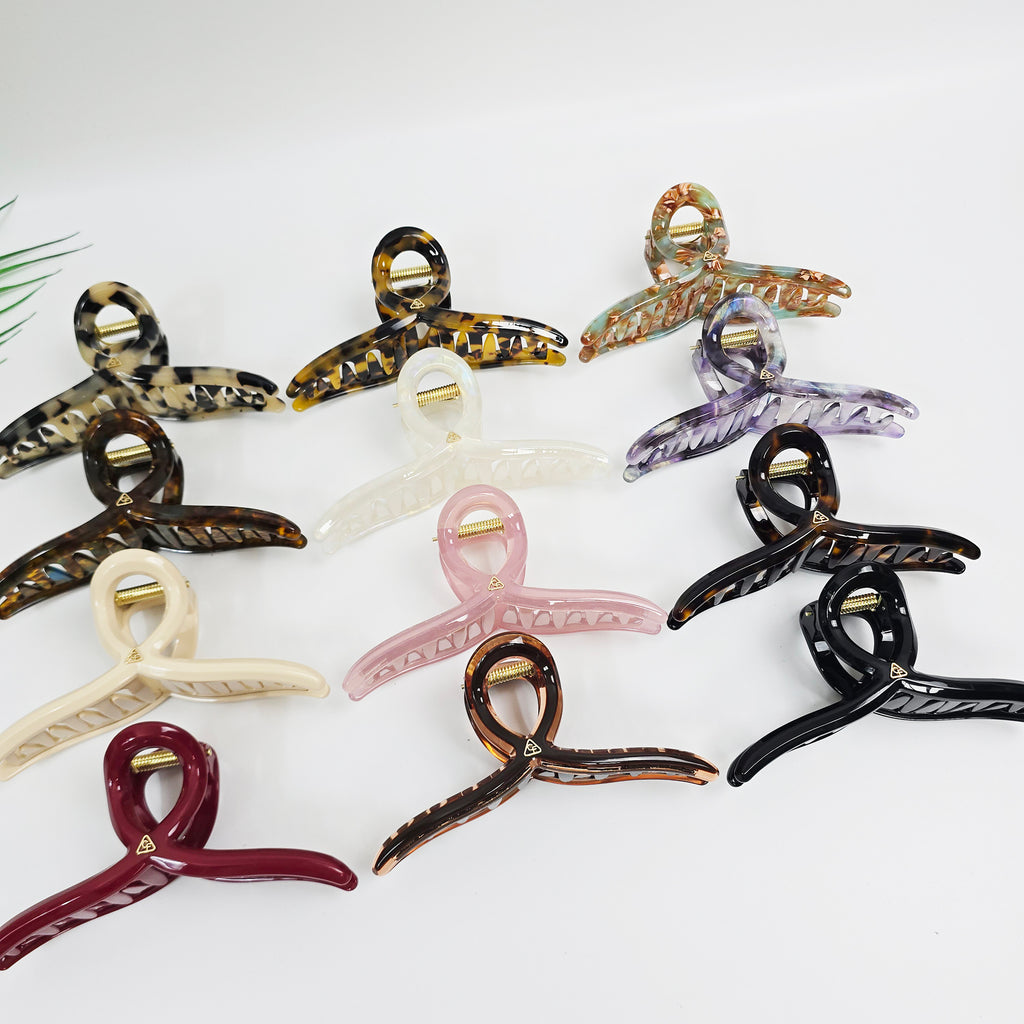Silhouette Curve Hair Claw Clip 5.1 in – Tortoise Shell, for Thick Hair