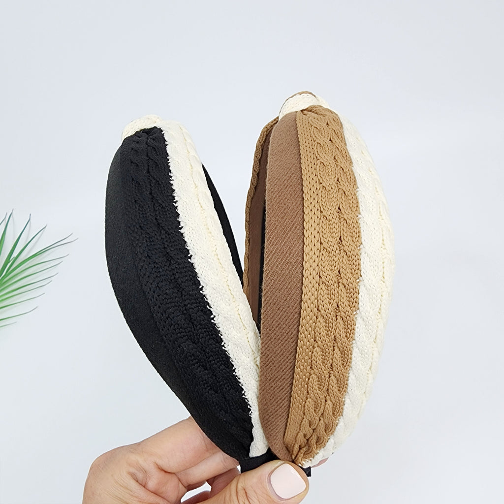 Cable Knit Twist Wide Headband 1.6 in wide – Knotted, French-style