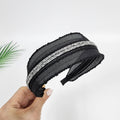 Crystal Line Mesh Wide Headband 1.8 in wide – 1 White