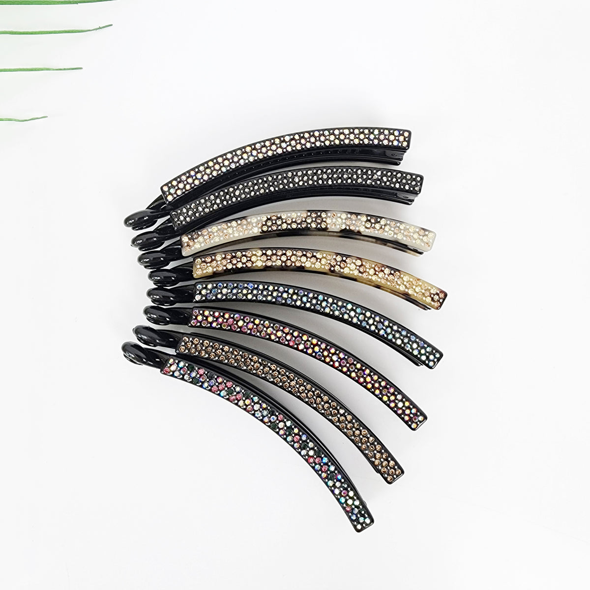 Slim Small Banana Clip 3.9 in – Black Cubic, for Fine Hair, French-style