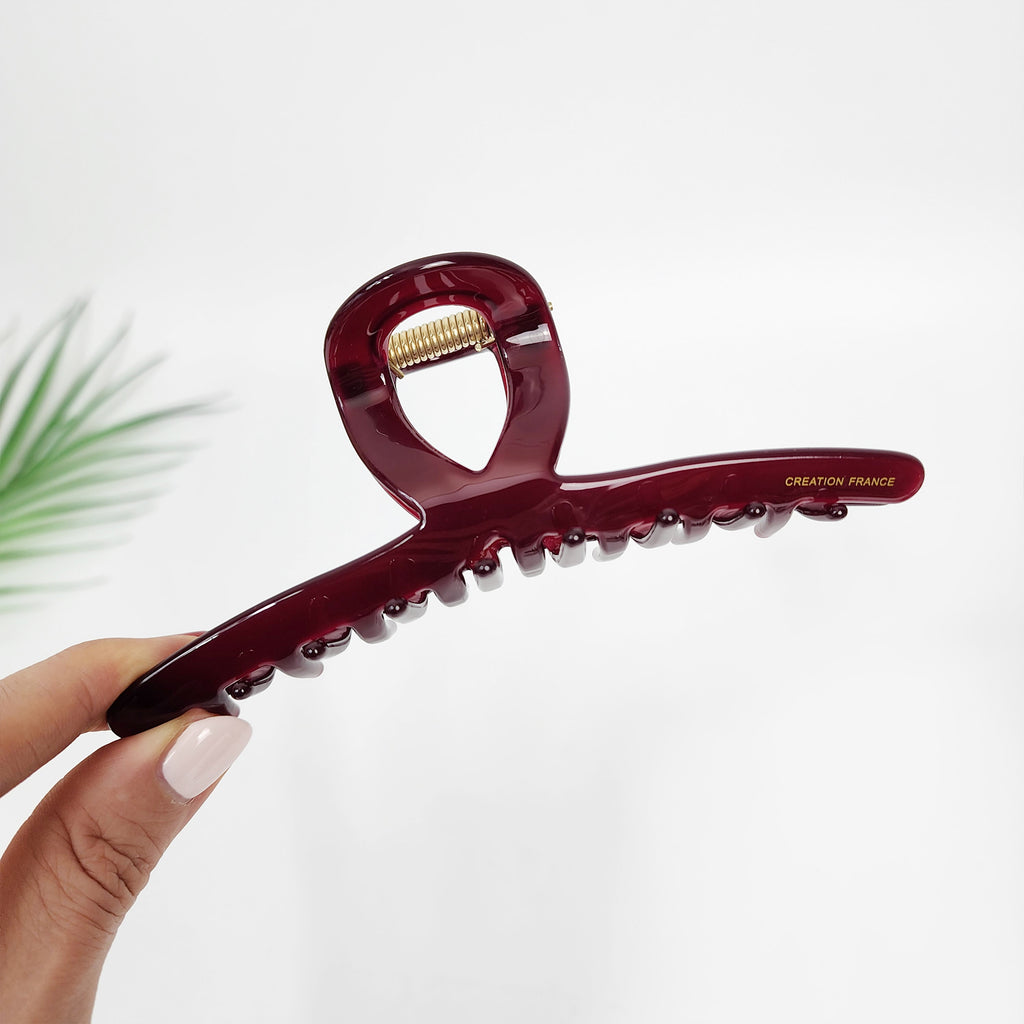 Twist Wire Jumbo Hair Claw Clip 5.3 in – Solid, French-style, for Updos