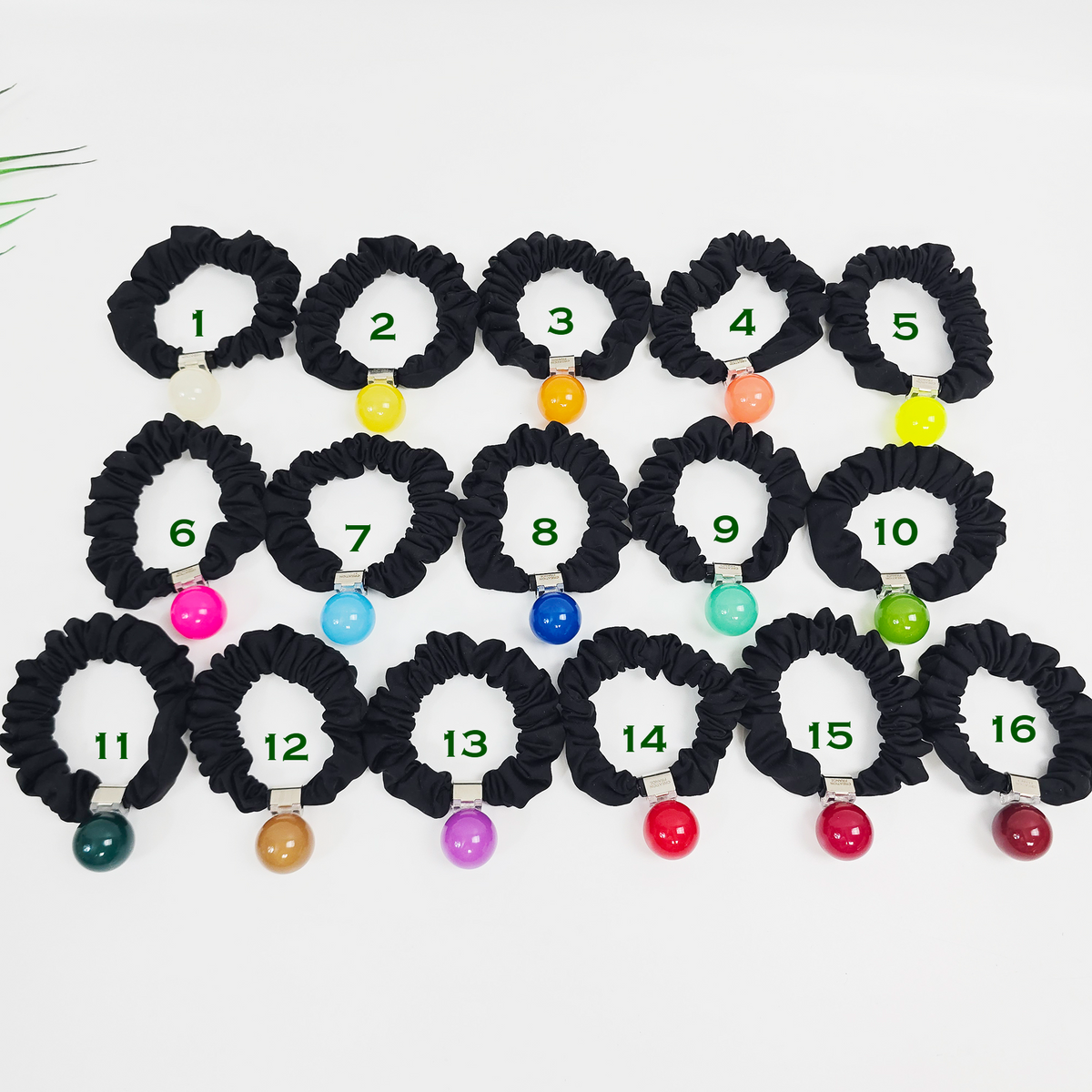 Jelly Ball Scrunchie Hair Tie 0.7 in – Vivid Colors, French-style