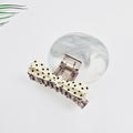 Dot Bow Square Small Hair Claw Clip 3.1 in – Polka Dot, Clear, French-style