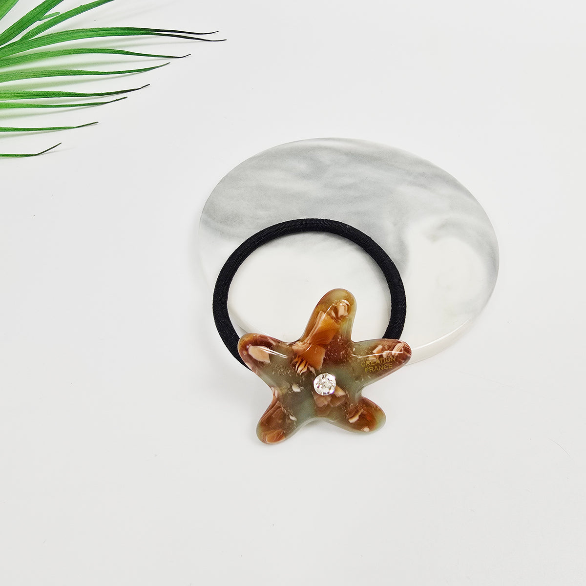 Mini Star Cubic Hair Tie 1.7 in – Tortoise Shell, Aurora, French-style