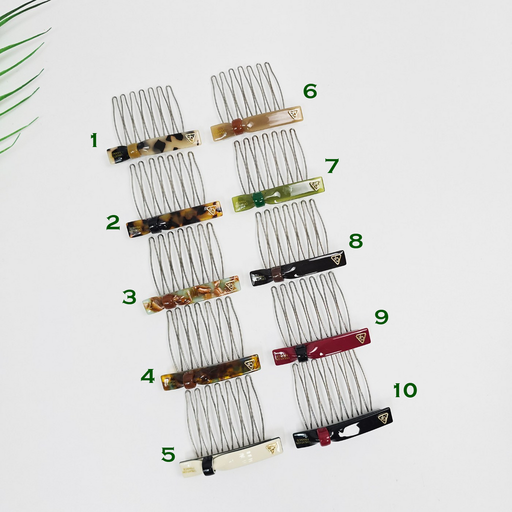 Slim Ring Mini Hair Comb Pin 2.3 in – Tortoise Shell & Solid, French Pin
