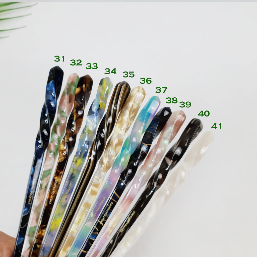 Basic Twist Hair Stick 6.9 in – Tortoise Shell Marble, French Pin