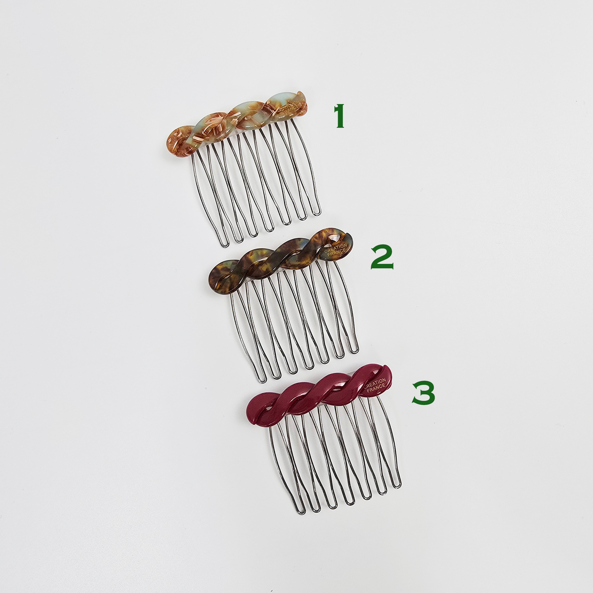 Twist Mini Hair Comb Pin 2.2 in – Marble Acetate, French Pin, New Colors