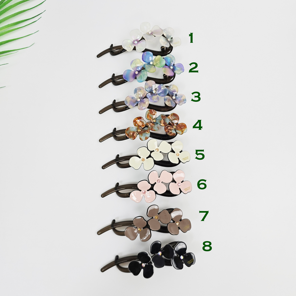 Flower Large Banana Clip 4.6 in – Aurora & Pastel, Cubic, French-style