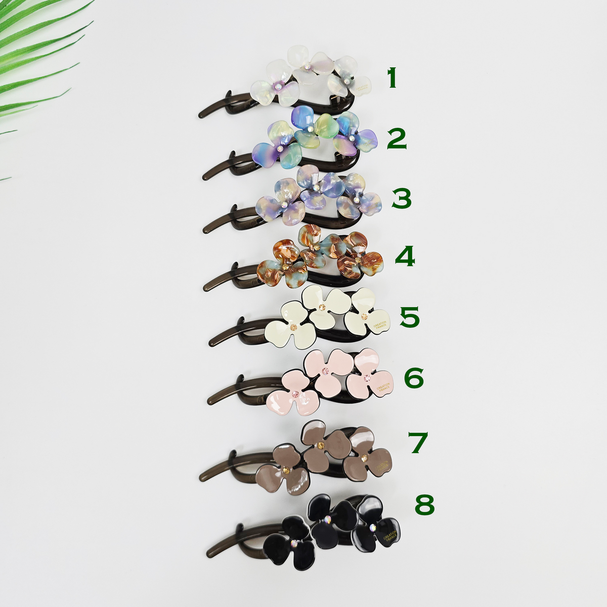 Flower Large Banana Clip 4.6 in – Aurora & Pastel, Cubic, French-style