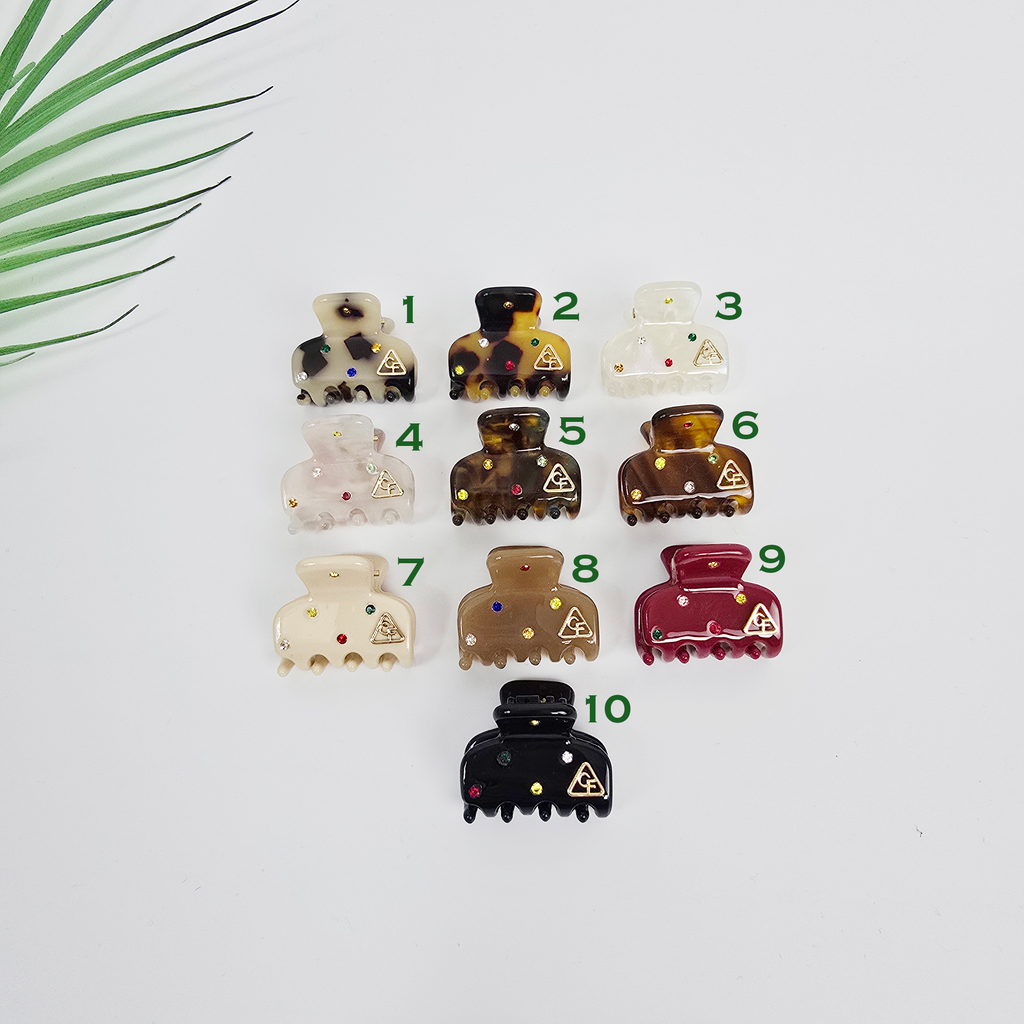 Cubic Dot Extra Mini Hair Claw Clip 1.0 in – Tortoise Shell, French-style