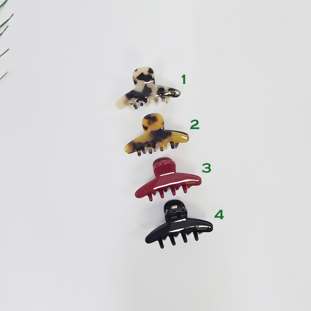 Classic Mini Hair Claw Clip 2.0 in – Tortoise Shell, Solid, for Bangs