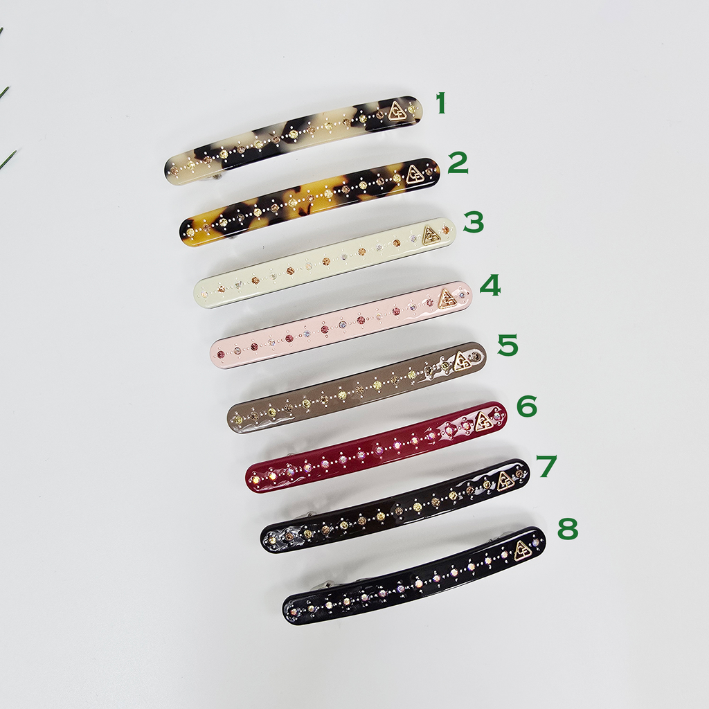 Classic Cubic Slim Hair Barrette 3.5 in – Tortoise Shell, French Pin