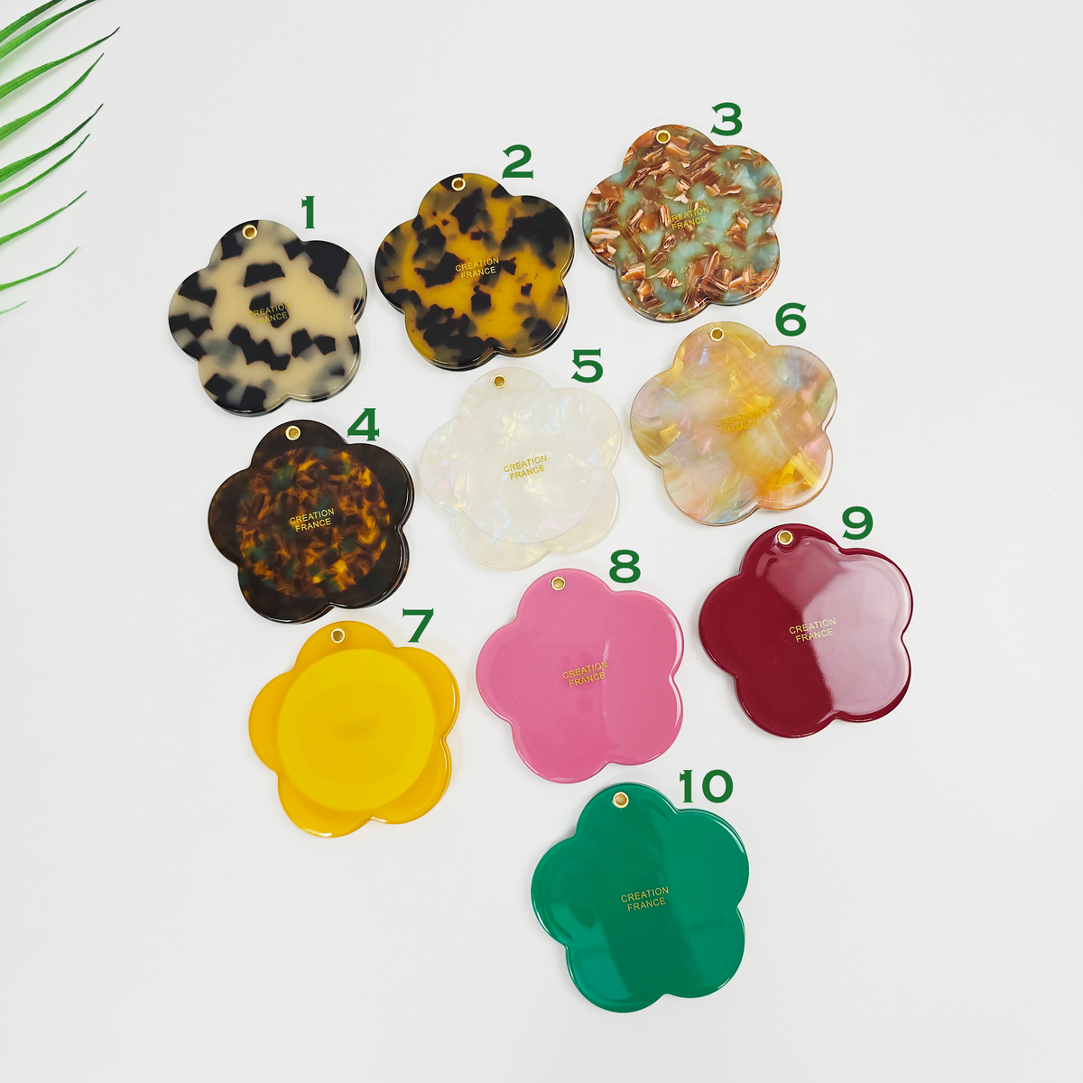 Flower Pocket Mirror 2.6 in – Tortoise Shell, Marble & Pastel, French-style