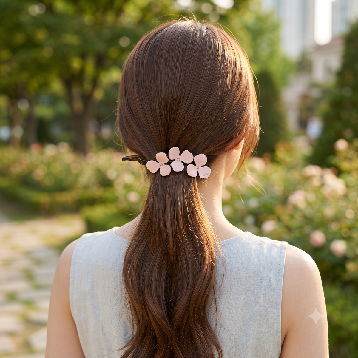 Flower Large Banana Clip 4.6 in – Aurora & Pastel, Cubic, French-style