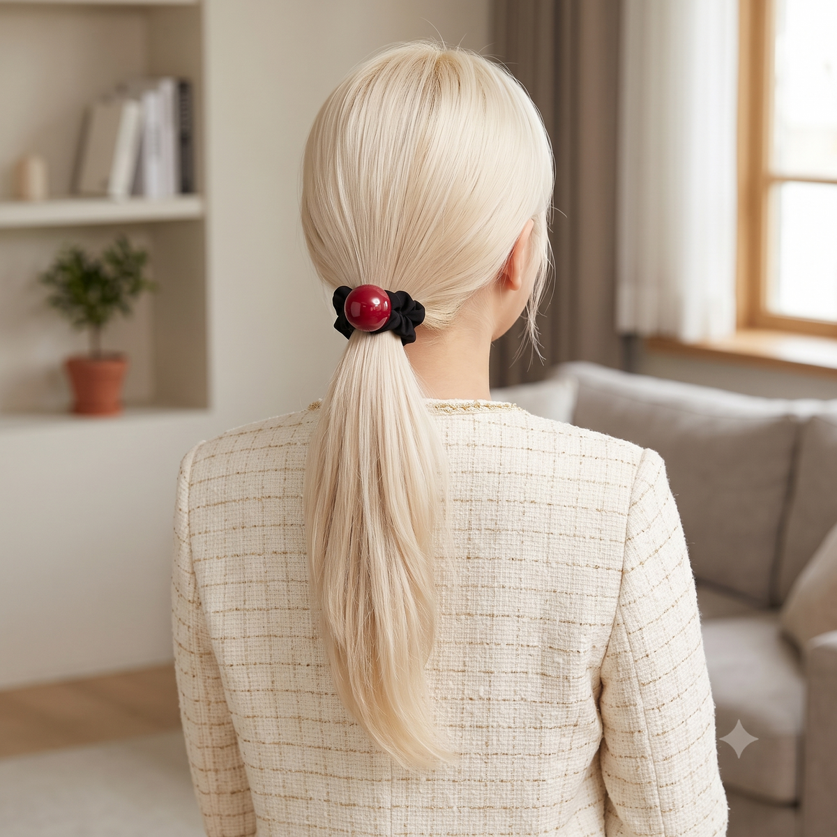 Jelly Ball Scrunchie Hair Tie 0.7 in – Vivid Colors, French-style