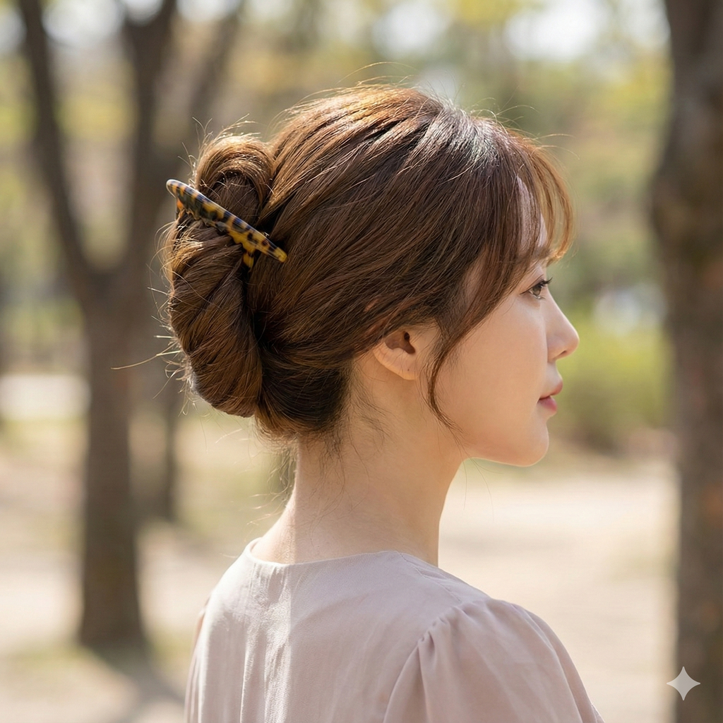 Long Leg Hair Comb Pin – worn in an updo