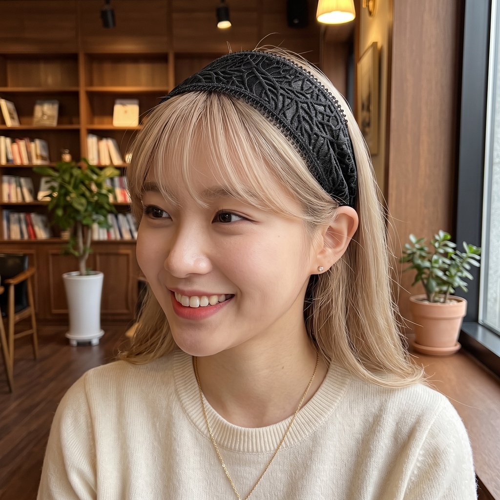 Leaf Lace Wide Headband 2.4 in wide – Embroidered Fringe, French-style