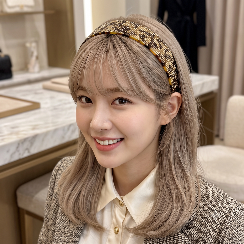 Leopard Cubic Wide Headband 1.6 in wide – Tortoise Shell, French-style