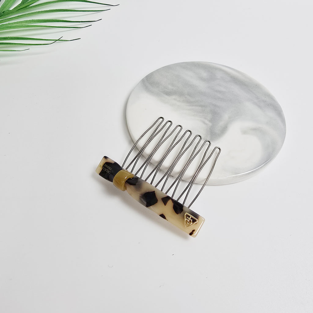 Slim Ring Mini Hair Comb Pin 2.3 in – Tortoise Shell & Solid, French Pin