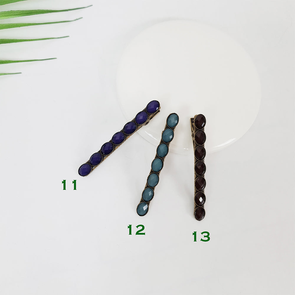 Bead Mini Alligator Hair Clip 2.4 in – Vintage Resin (Formica), for Bangs