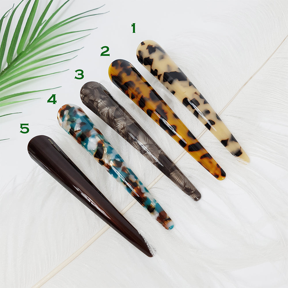 Long alligator hair clip 5.5 in, colors 1-5 numbered