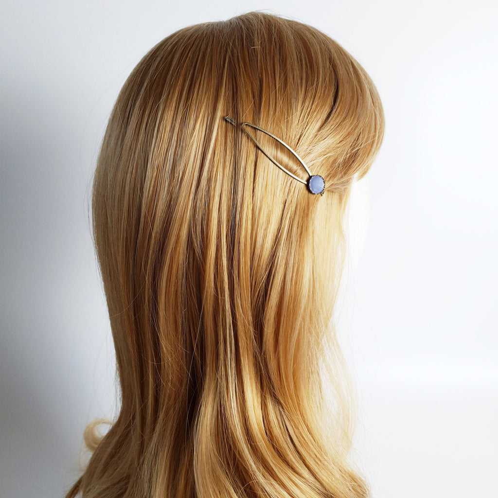 Circle Round Formica Hair Pin / Vintage Antique Three Line Hair Bobby Pin / Hair Accessory Pin for Woman