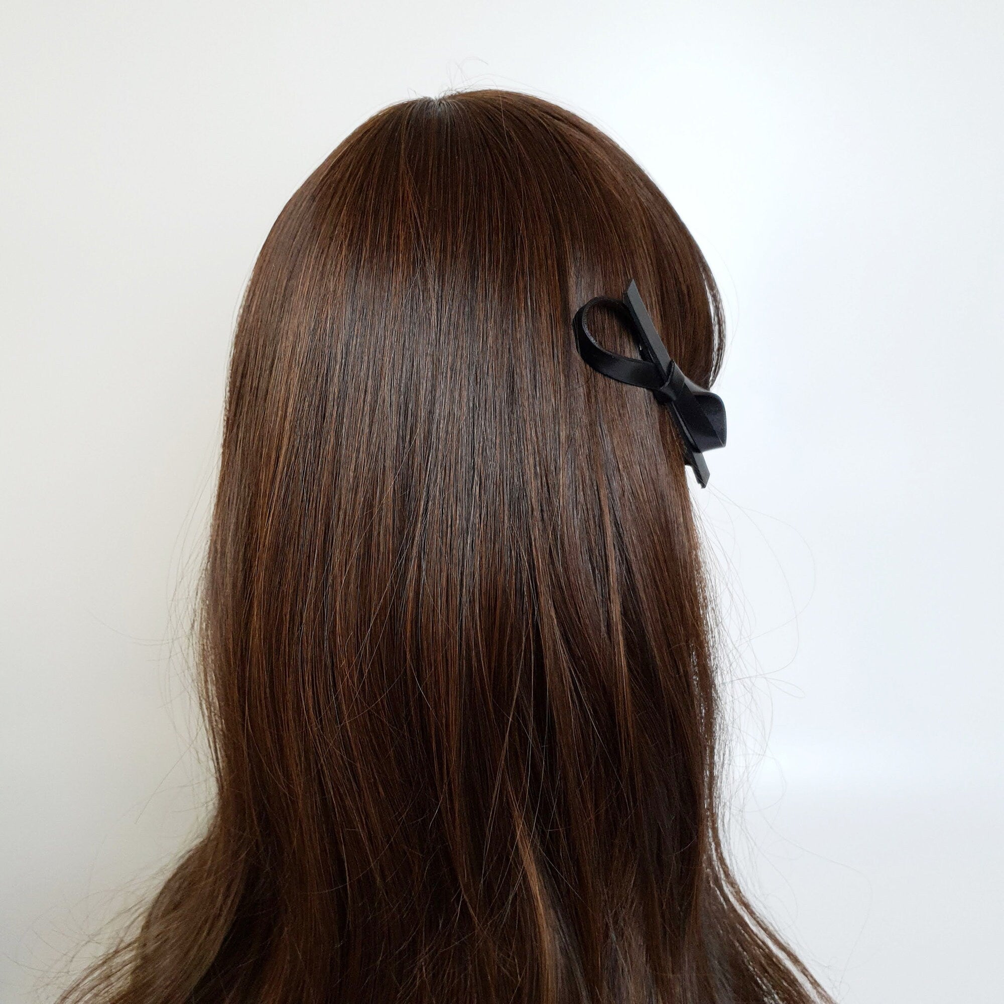 Simple Ribbon Real Leather Hair Clip / Cute Alligator Hair Clip / Hair Accessory for Woman