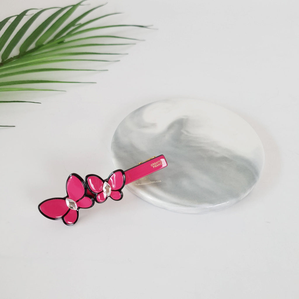 Pastel Color Couple Butterfly Hair Clips / Luxurious French Hair Pin / Hair Accessory for Woman / Alligator Hair Clip