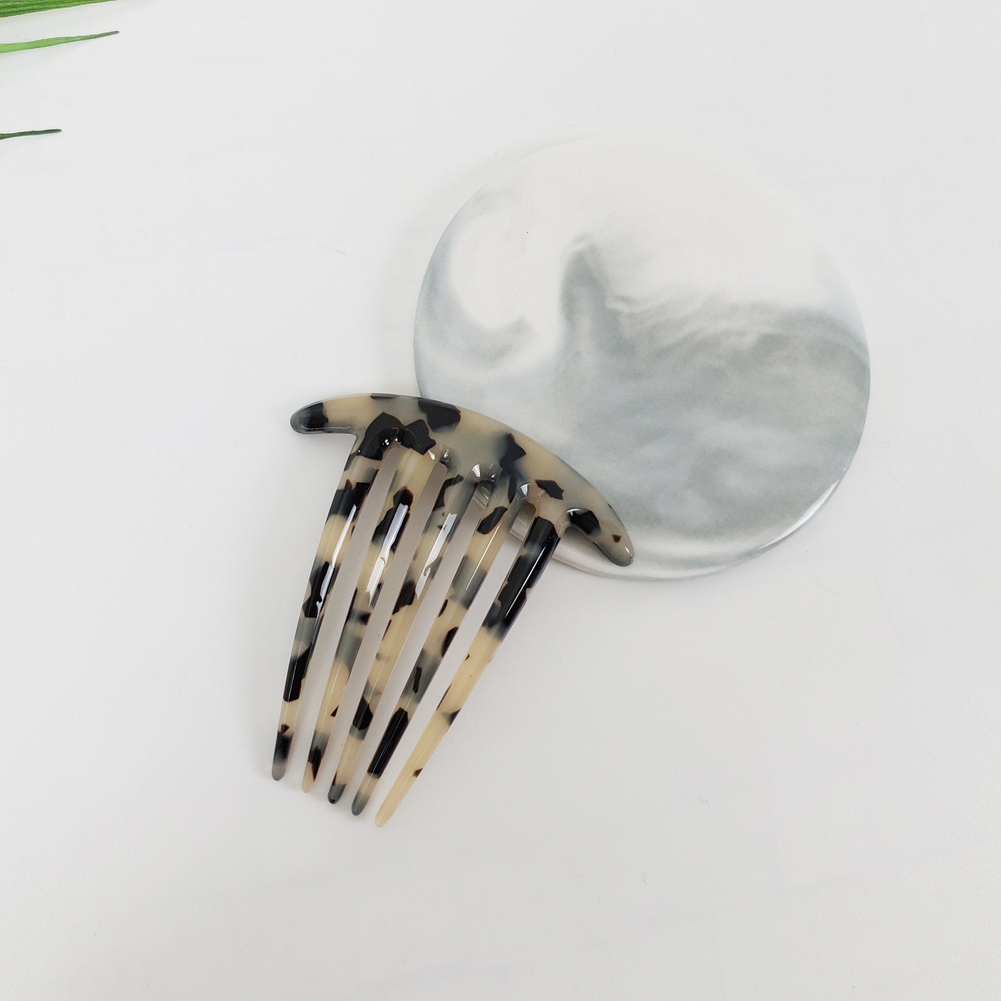 Tortoise Shell Long Leg Hair Comb Pin / Luxurious French Hair Pin / Hair Fork for Thick Hair