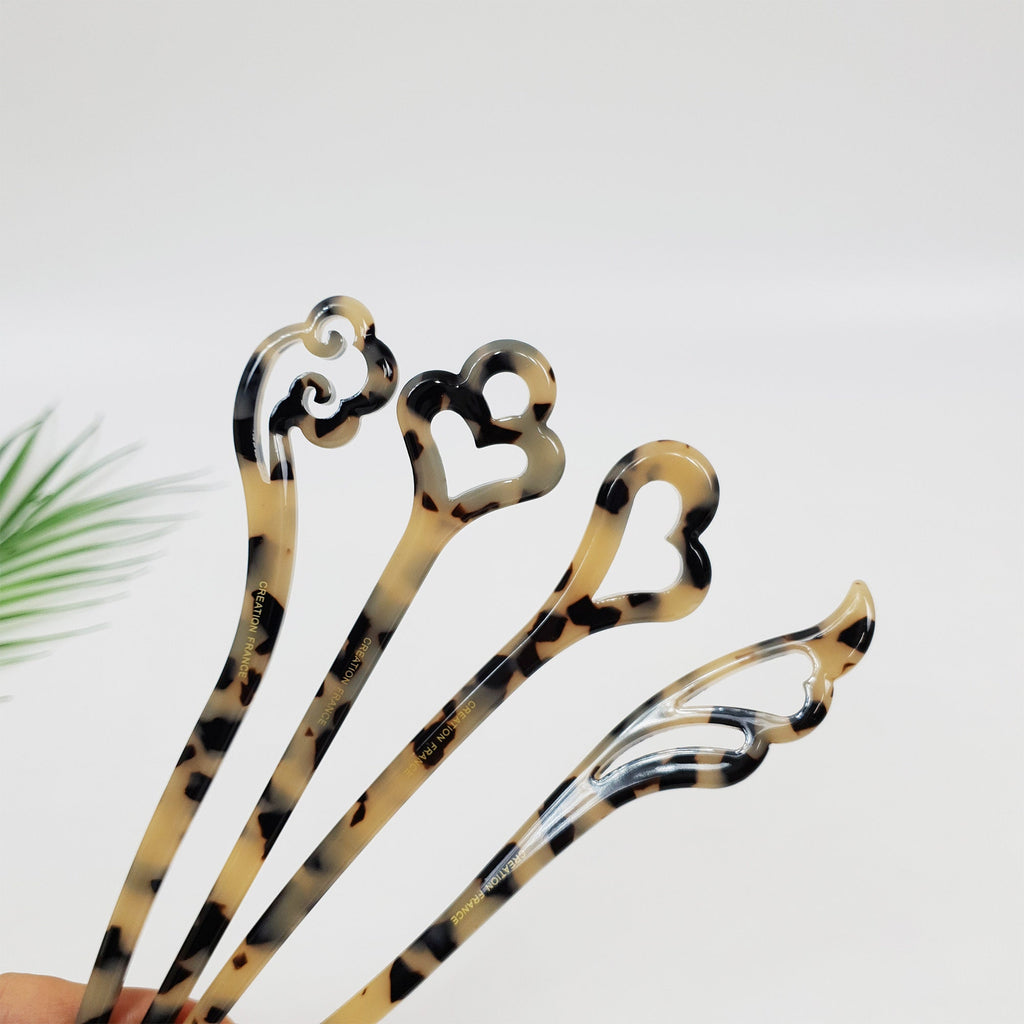 Tortoise Shell Antique Hair Stick / Vintage French Hair Pin / Hair Fork for Thick Hair