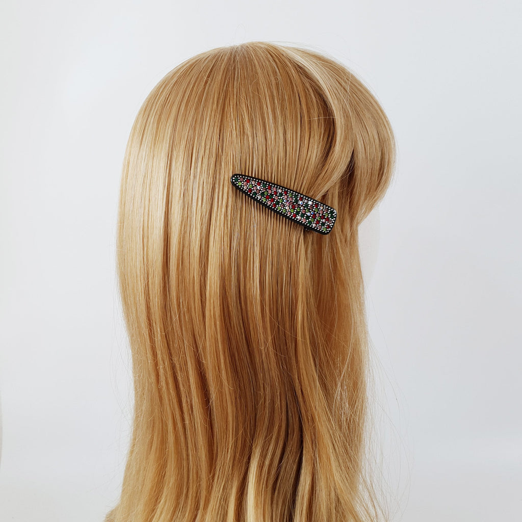 Black Cubic Triangle Hair Claw Clip / Luxurious French Hair Pin / Hair Accessory for Woman / Leopard Hair Clip