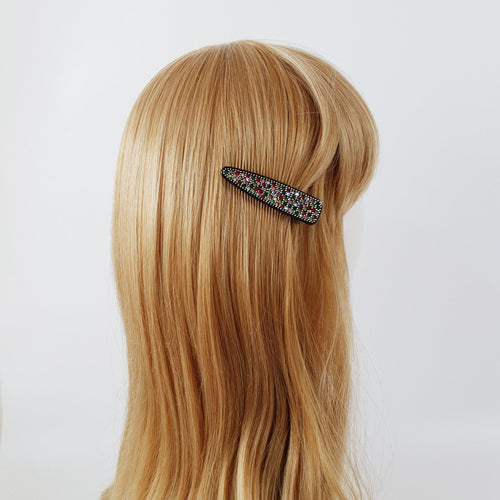 Black Cubic Triangle Hair Claw Clip / Luxurious French Hair Pin / Hair Accessory for Woman / Leopard Hair Clip