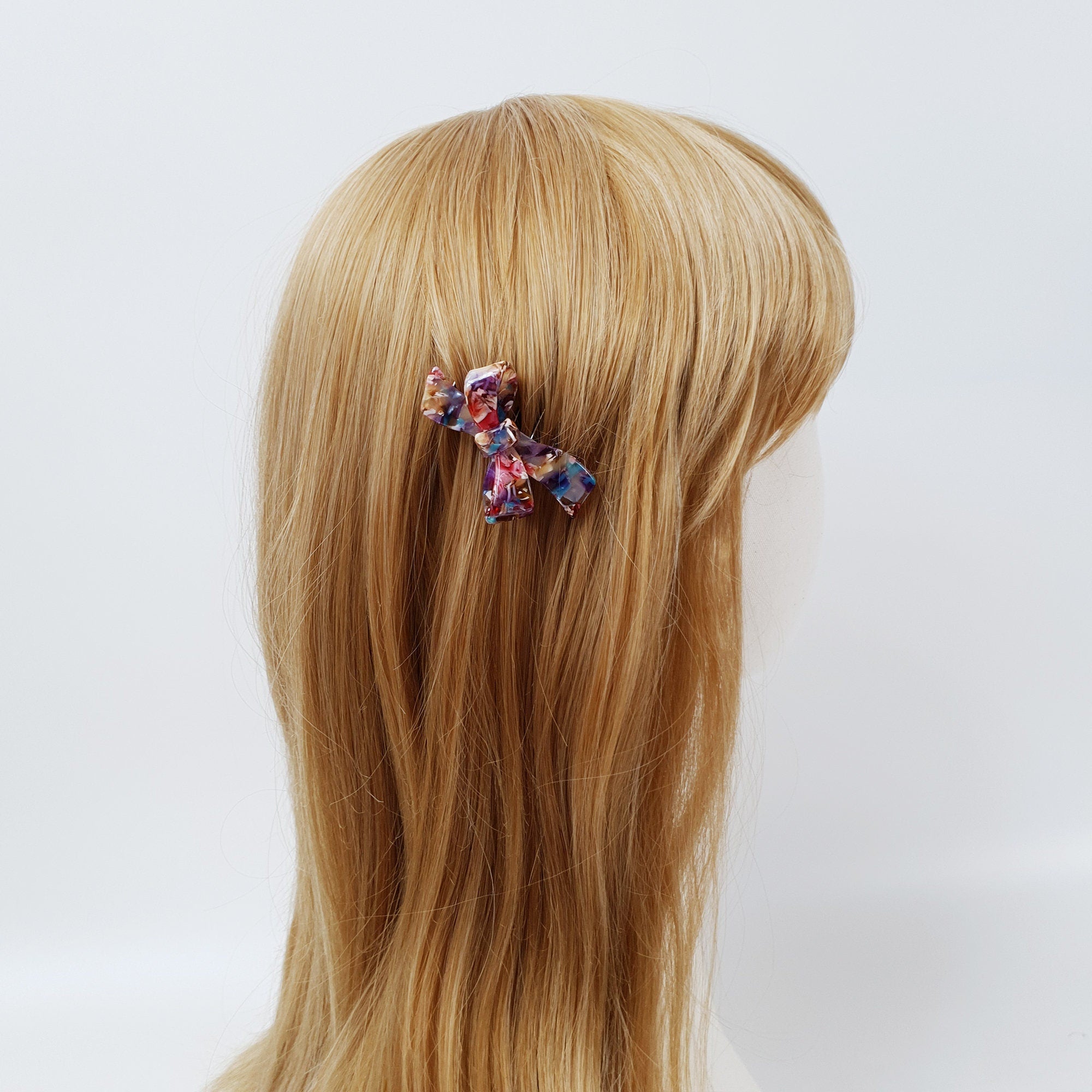 Tortoise Shell Double Ribbon Hair Comb Pin / Cute French Hair Pin / Hair Fork for Woman / French Barrette for Girls