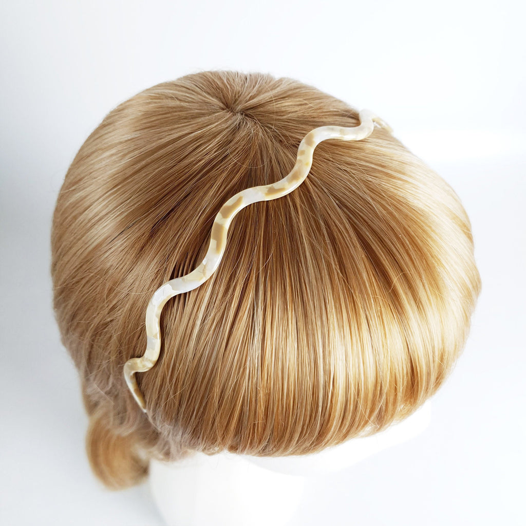 Tortoise Shell Thin Wave Twist Headband / Luxurious French Hair Pin / Hair Accessory for Woman / Alice Headband