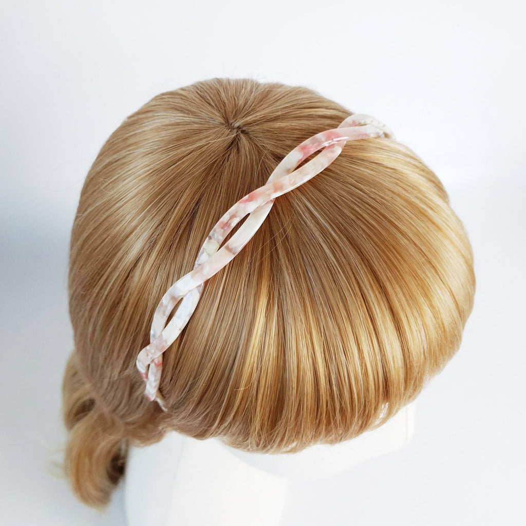 Tortoise Shell Two Line Twist Headband / Simple French Hair Pin / Hair Accessory for Woman / Thin Headband / Alice Headband