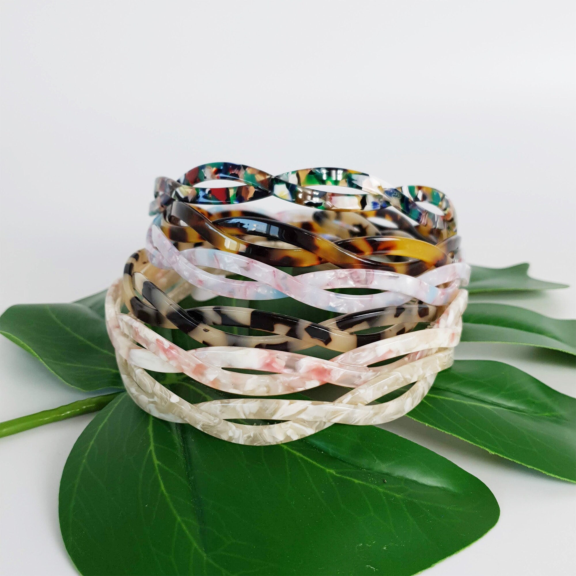 Tortoise Shell Two Line Twist Headband / Simple French Hair Pin / Hair Accessory for Woman / Thin Headband / Alice Headband