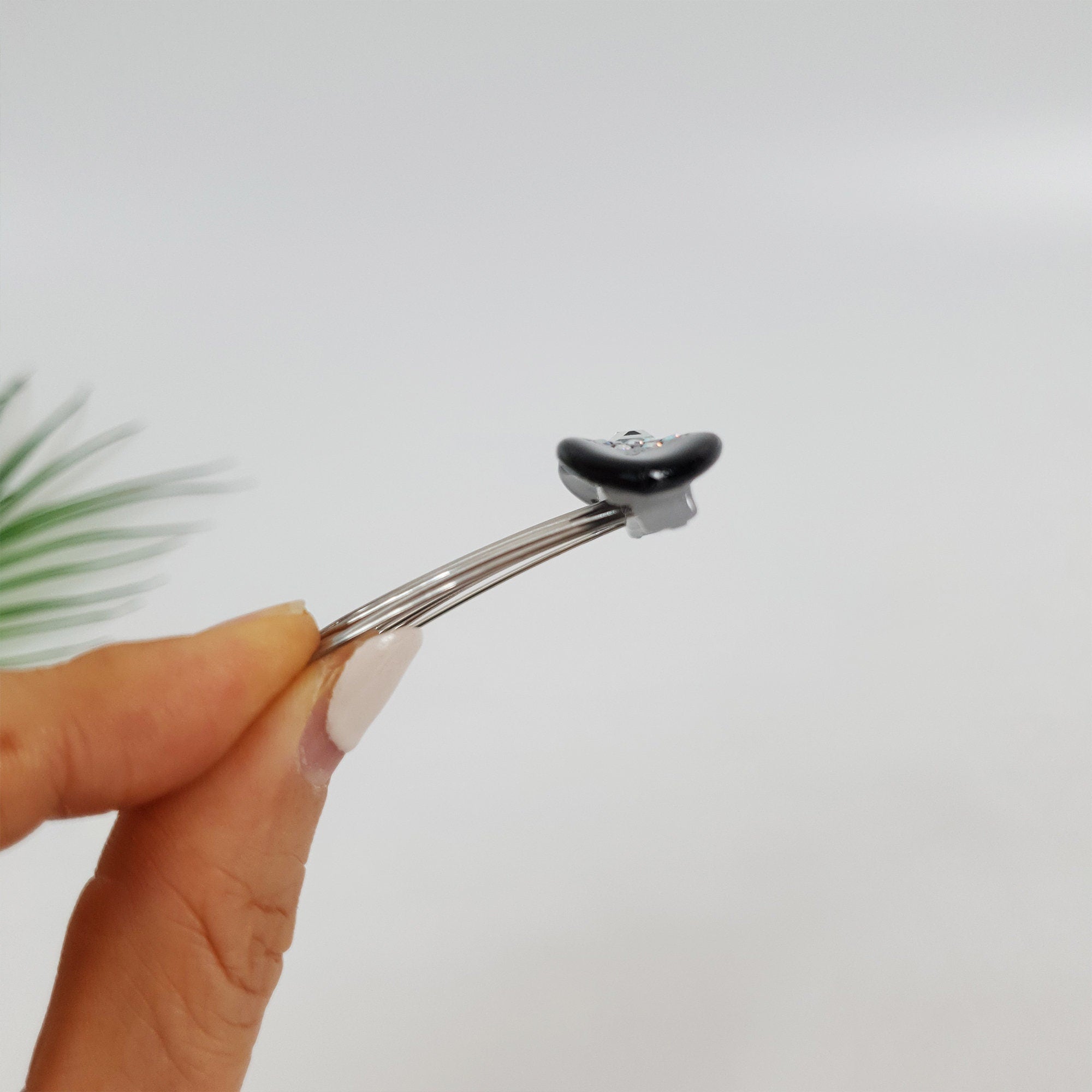 Tortoise Shell Mini Bow Hair Comb Pin / Cute French Hair Pin / Hair Fork for Thick Hair