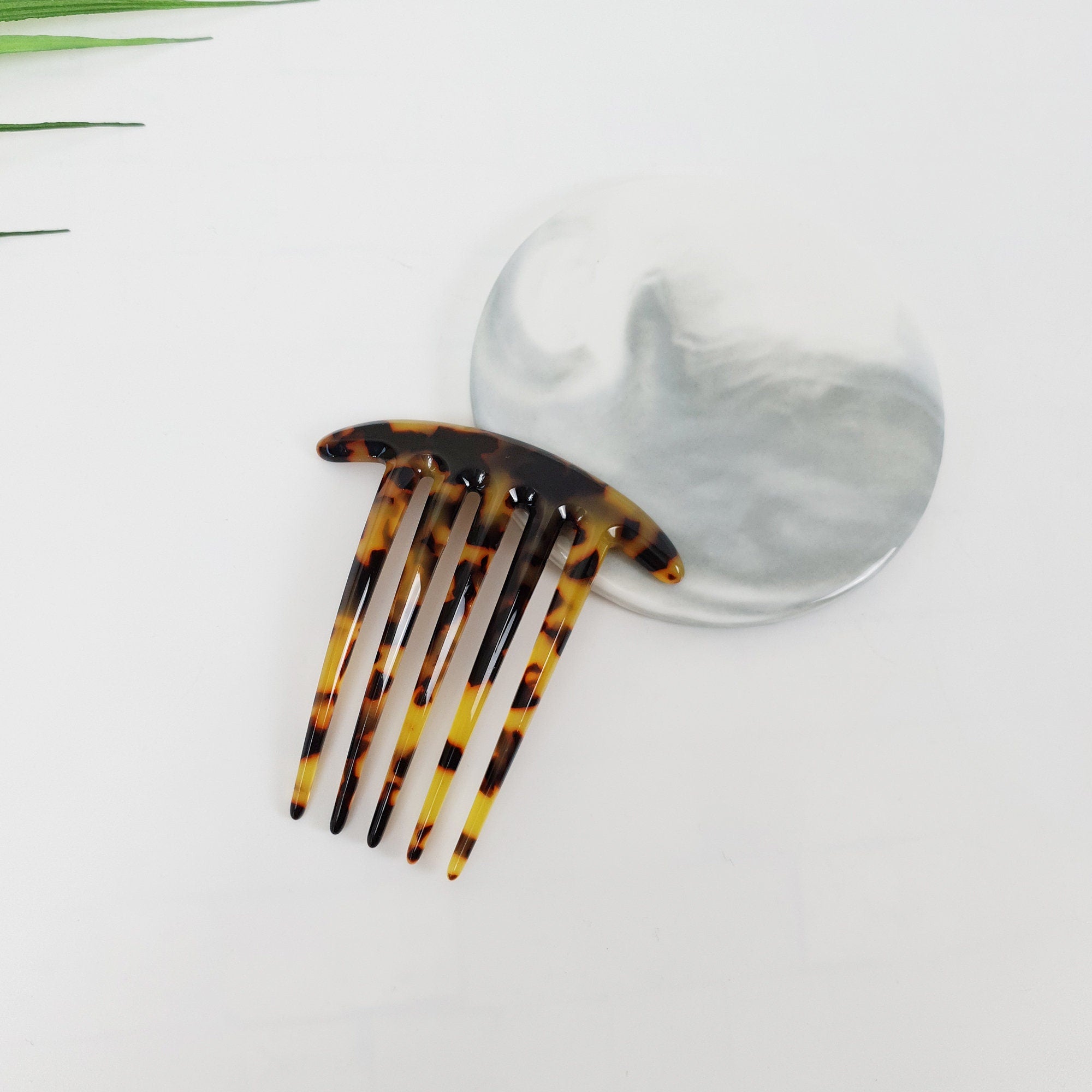 Tortoise Shell Long Leg Hair Comb Pin / Luxurious French Hair Pin / Hair Fork for Thick Hair