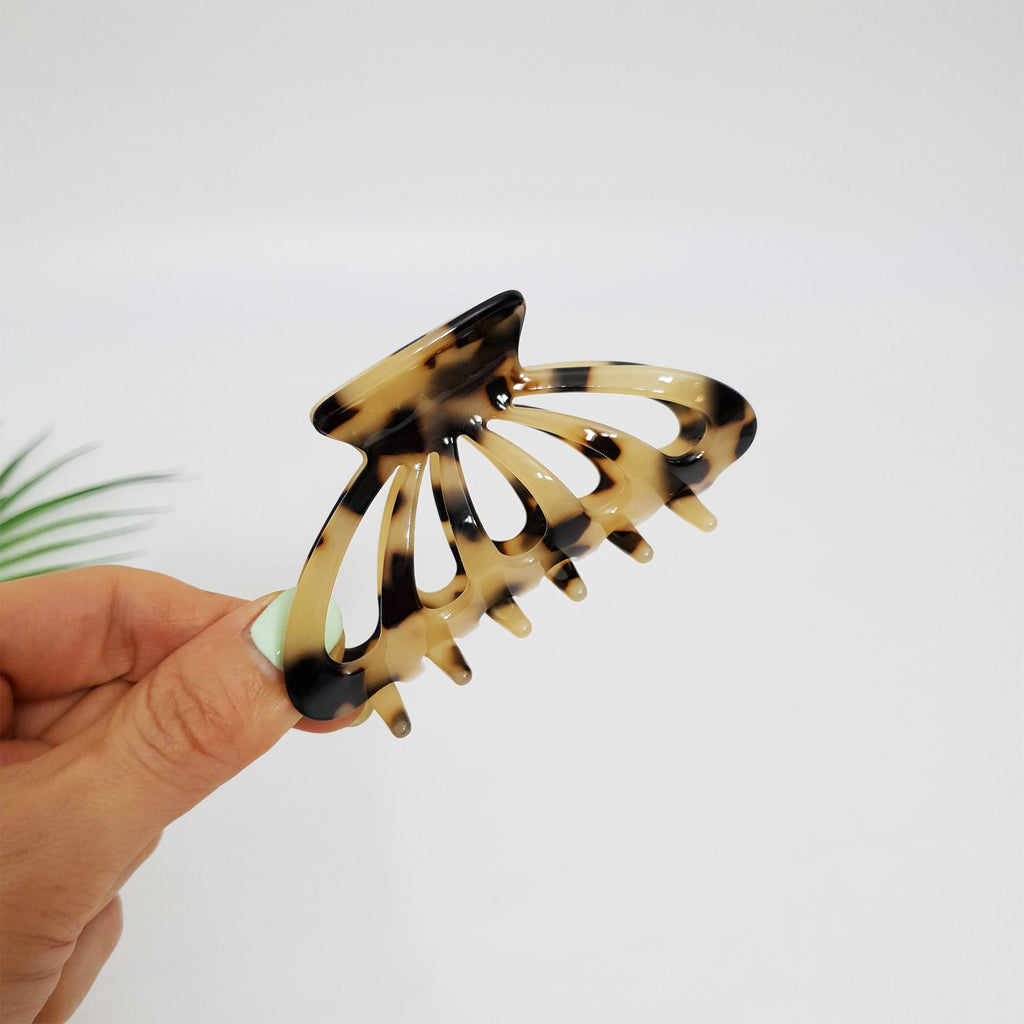 Tortoise Marble Shell Hair Clip / Luxurious Cellulose French Hair Pin / Hair Accessory for Woman / Large Hair Claw Clip